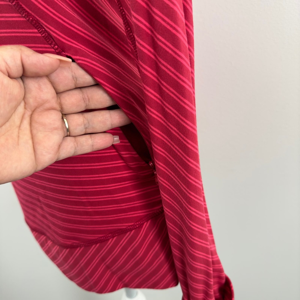 Lululemon red two tone striped pullover - Picture 8 of 10